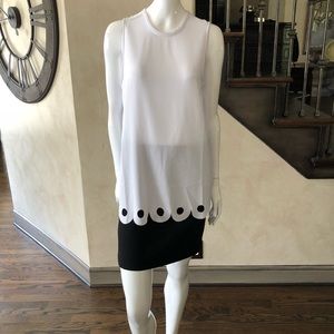Mudpie White Tunic with geometric cutouts